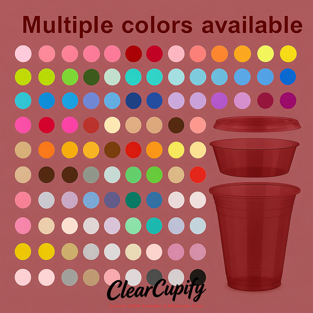 Carmine 12 oz Disposable Plastic Parfait Cups with Insert & Flat lids 3.85 x 2.1 x 4 inches