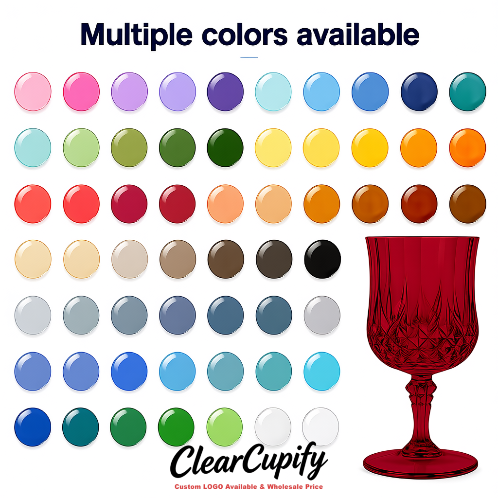 Carmine 7oz Acrylic Plastic Wine Goblets - 2.7 x 6.7 inches Party & Wedding Wine Glasses