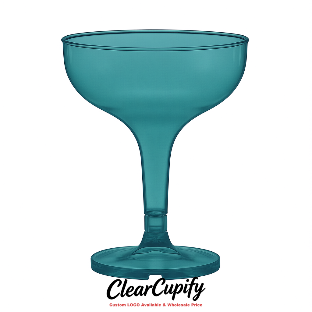 Cerulean 5oz Stackable Plastic Martini Glasses 4.13x3.14 inches/10.5x8 cm For Champagne Tower