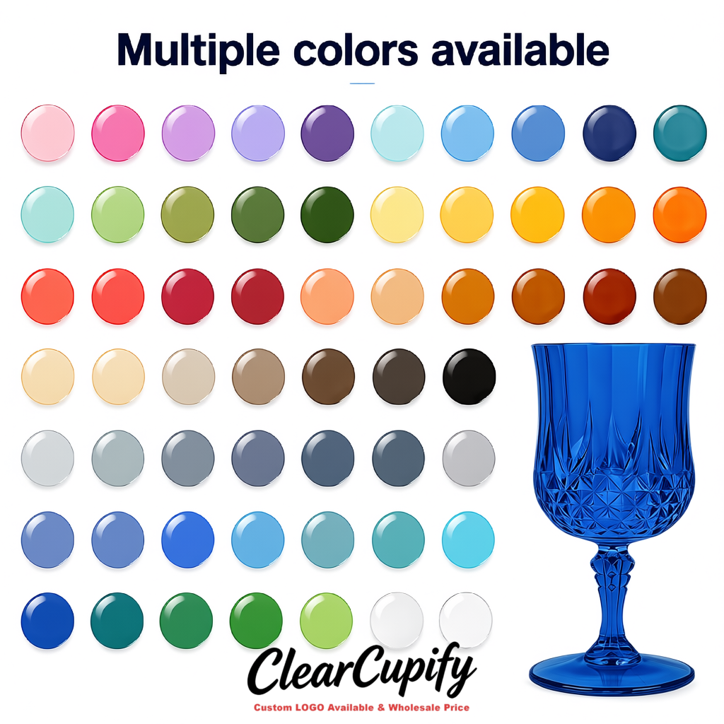 Cerulean 7oz Acrylic Plastic Wine Goblets - 2.7 x 6.7 inches Party & Wedding Wine Glasses