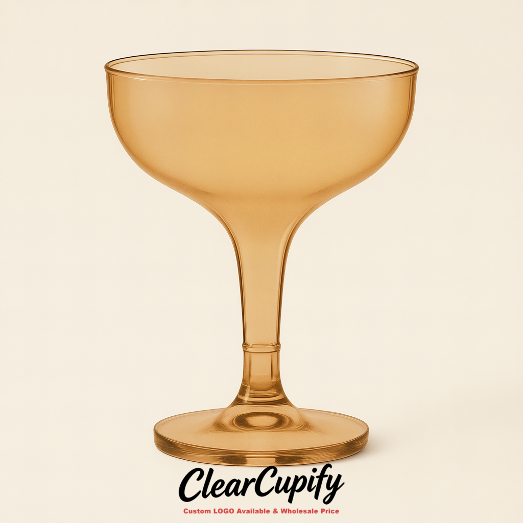 Champagne 5oz Stackable Plastic Martini Glasses 4.13x3.14 inches/10.5x8 cm For Champagne Tower