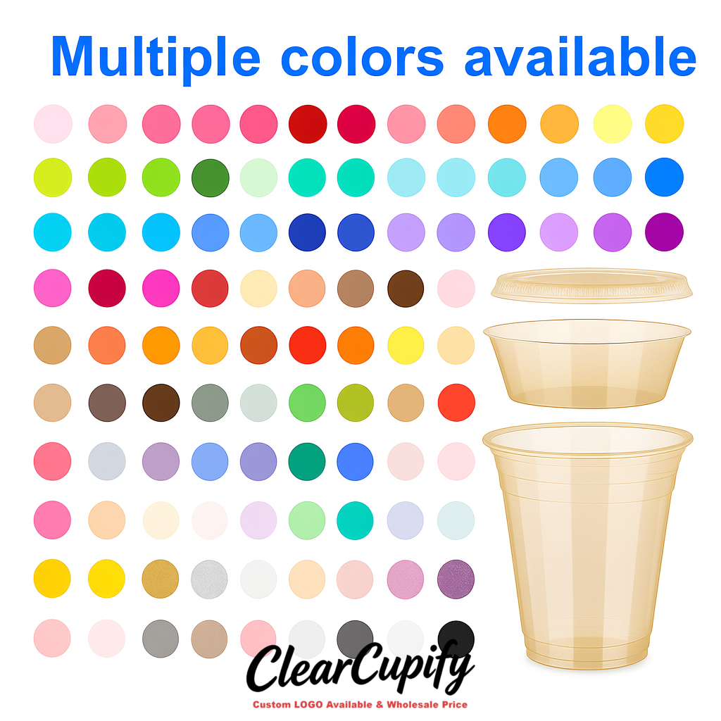 Champagne 12 oz Disposable Plastic Parfait Cups with Insert & Flat lids 3.85 x 2.1 x 4 inches