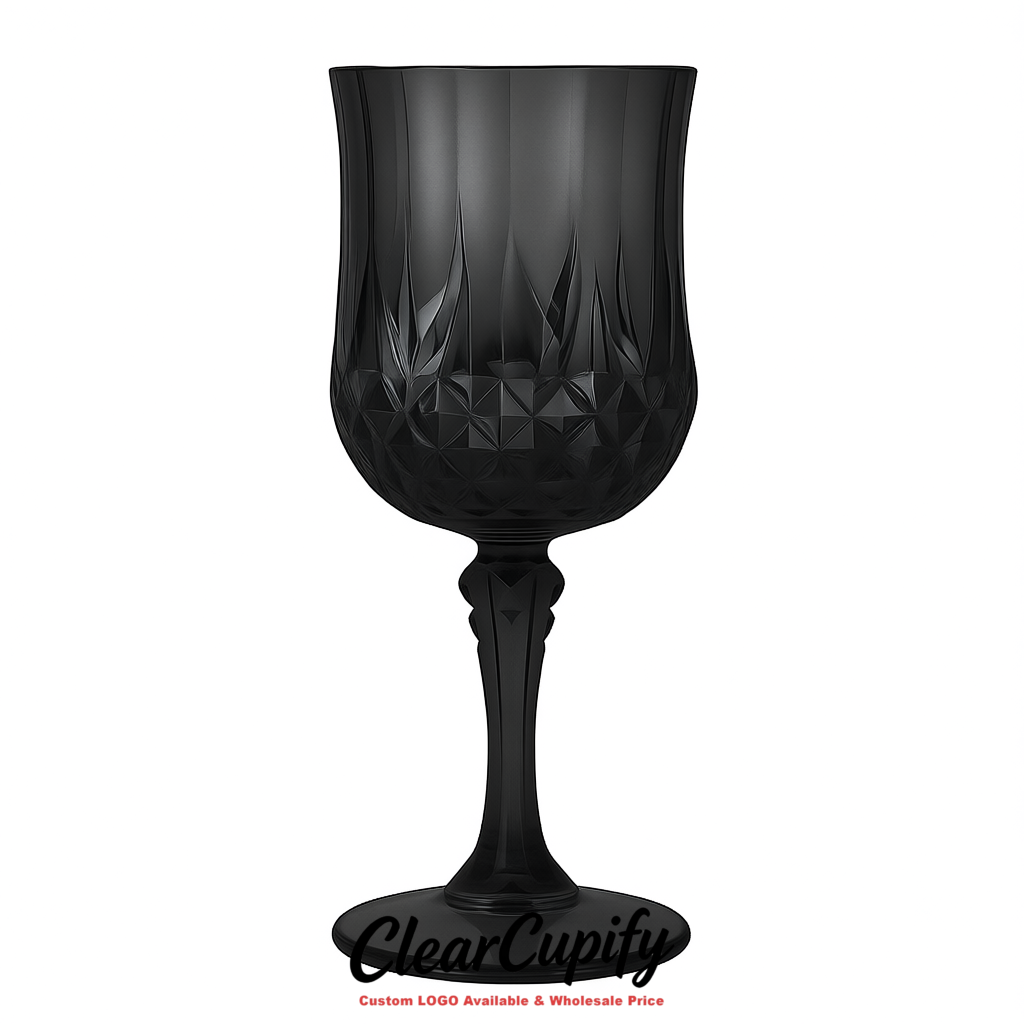 Charcoal 7oz Acrylic Plastic Wine Goblets - 2.7 x 6.7 inches Party & Wedding Wine Glasses