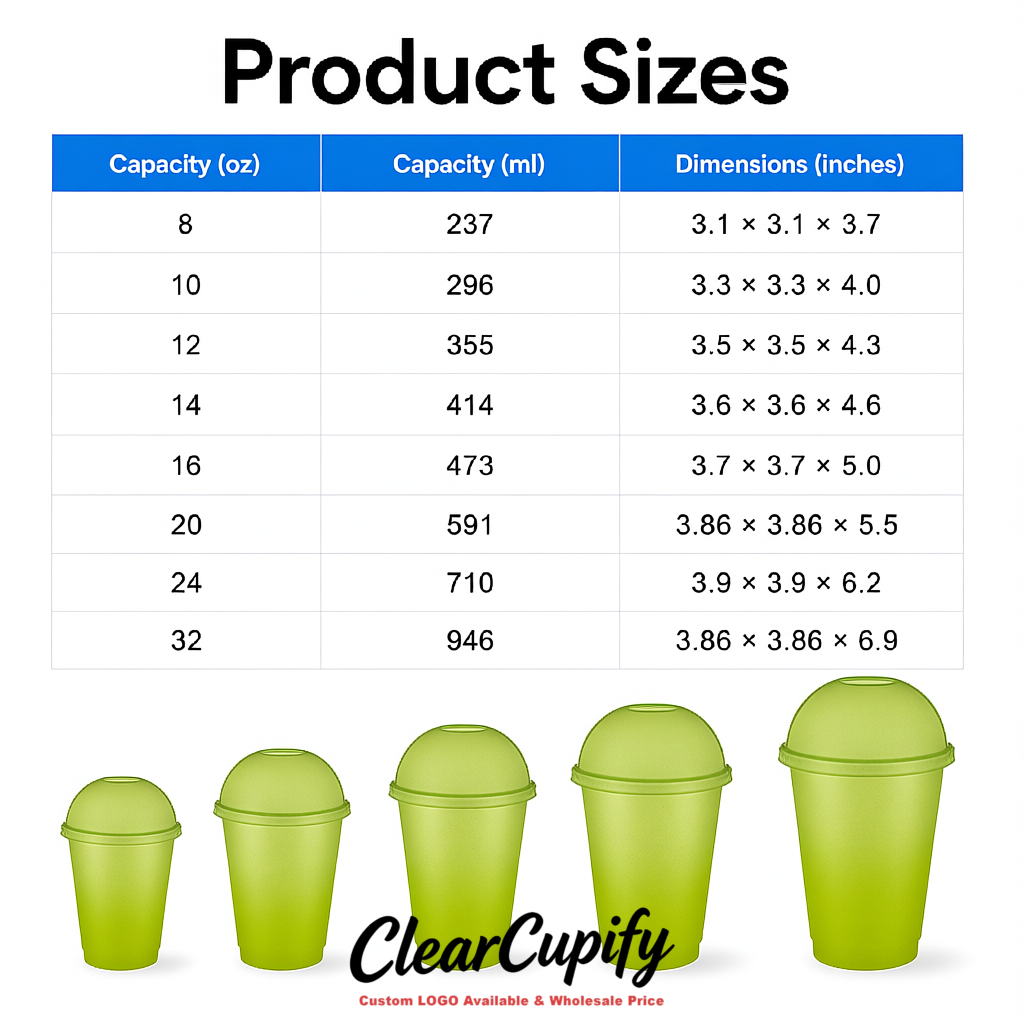 Chartreuse 16 oz Plastic Slushie Cups with Dome Lid & Detachable Spoon Straws for Milkshake, Boba, Smoothies, Iced Coffee