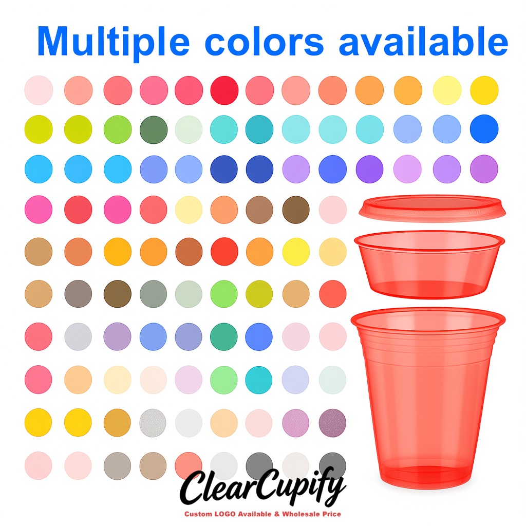 Coral 12 oz Disposable Plastic Parfait Cups with Insert & Flat lids 3.85 x 2.1 x 4 inches