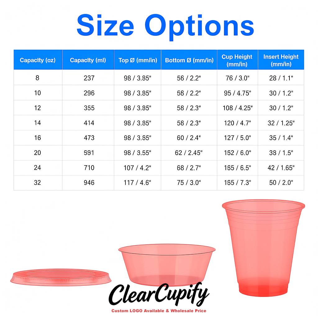 Coral 12 oz Disposable Plastic Parfait Cups with Insert & Flat lids 3.85 x 2.1 x 4 inches