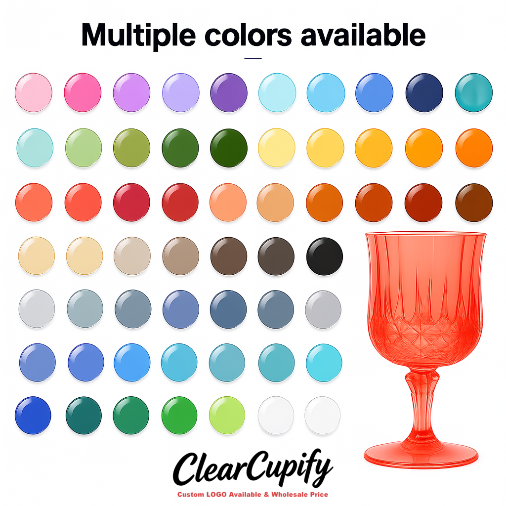 Coral 7oz Acrylic Plastic Wine Goblets - 2.7 x 6.7 inches Party & Wedding Wine Glasses