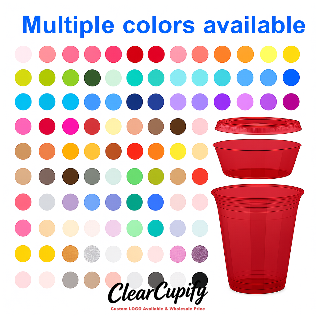 Crimson 12 oz Disposable Plastic Parfait Cups with Insert & Flat lids 3.85 x 2.1 x 4 inches