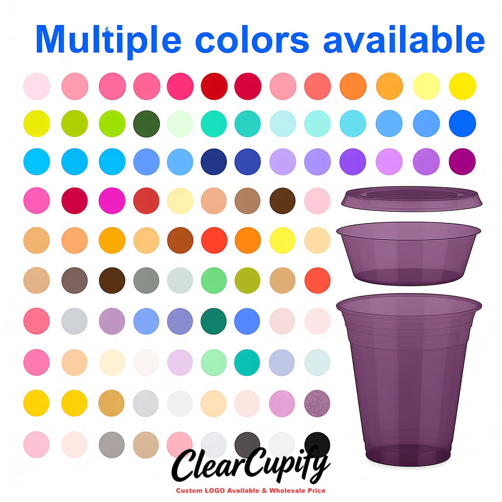 Dark Violet 12 oz Disposable Plastic Parfait Cups with Insert & Flat lids 3.85 x 2.1 x 4 inches