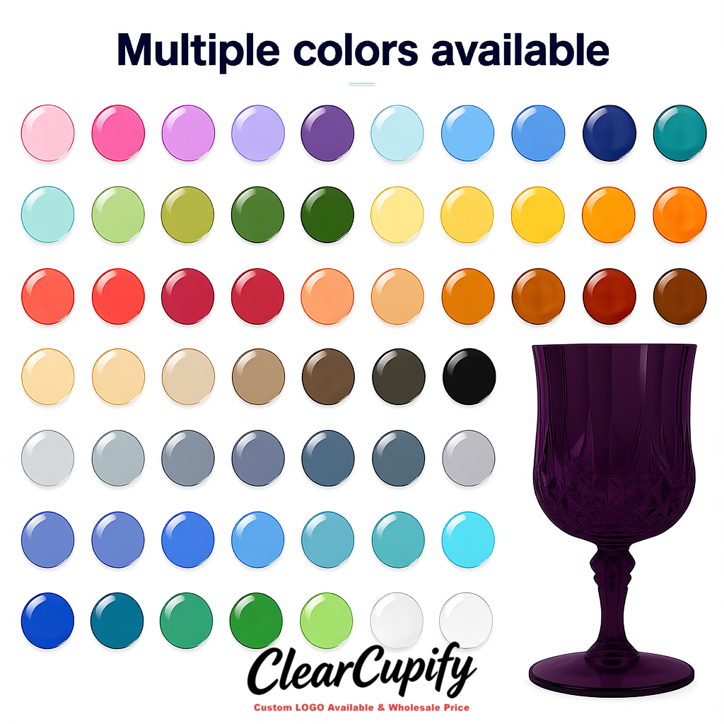 Dark Violet 7oz Acrylic Plastic Wine Goblets - 2.7 x 6.7 inches Party & Wedding Wine Glasses
