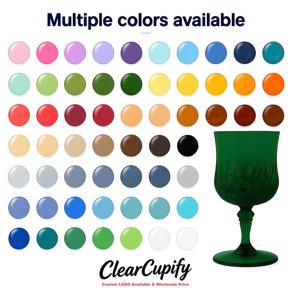 Emerald Green 7oz Acrylic Plastic Wine Goblets - 2.7 x 6.7 inches Party & Wedding Wine Glasses