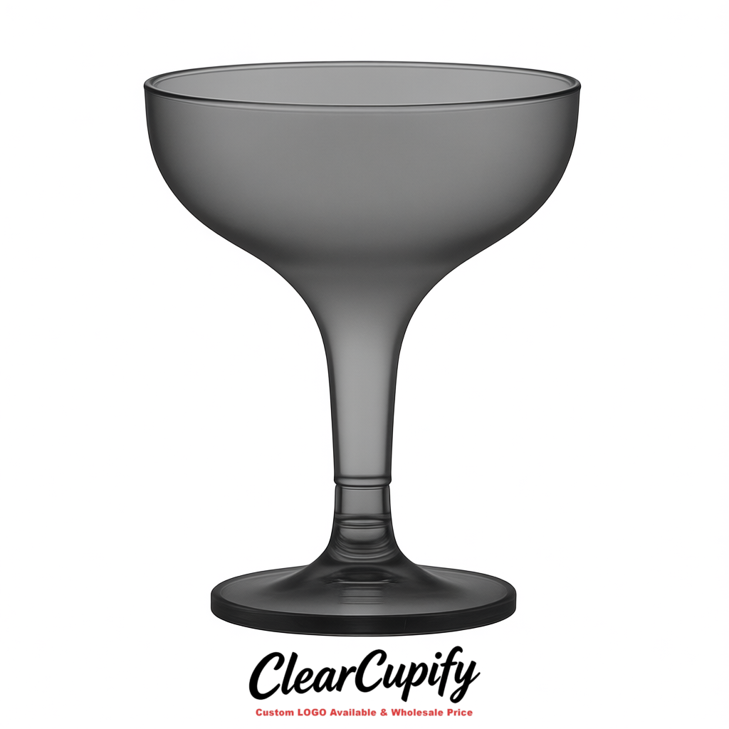 Gray 5oz Stackable Plastic Martini Glasses 4.13x3.14 inches/10.5x8 cm For Champagne Tower