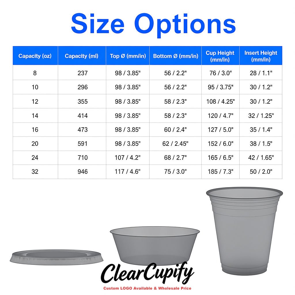 Gray 12 oz Disposable Plastic Parfait Cups with Insert & Flat lids 3.85 x 2.1 x 4 inches