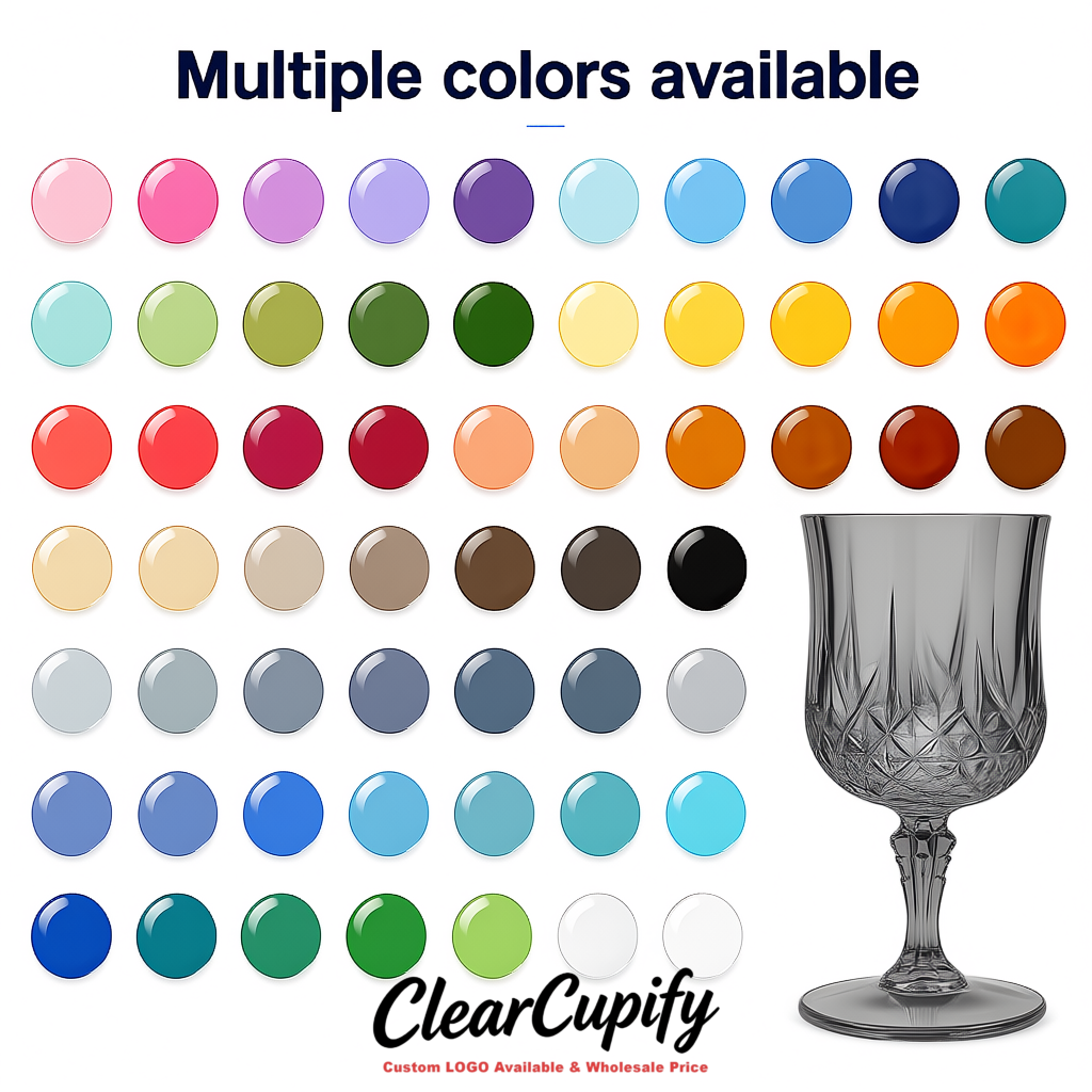 Gray 7oz Acrylic Plastic Wine Goblets - 2.7 x 6.7 inches Party & Wedding Wine Glasses