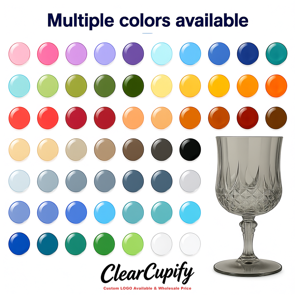 Greige 7oz Acrylic Plastic Wine Goblets - 2.7 x 6.7 inches Party & Wedding Wine Glasses