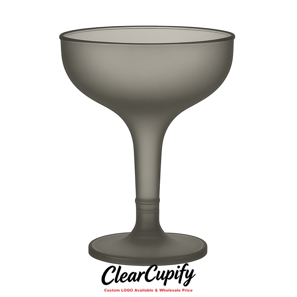 Greige 5oz Stackable Plastic Martini Glasses 4.13x3.14 inches/10.5x8 cm For Champagne Tower