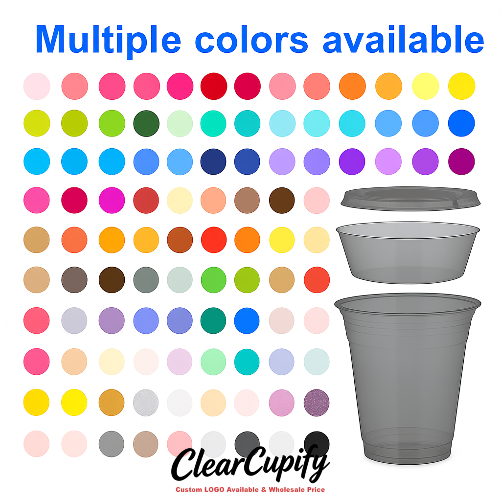 Greige 12 oz Disposable Plastic Parfait Cups with Insert & Flat lids 3.85 x 2.1 x 4 inches