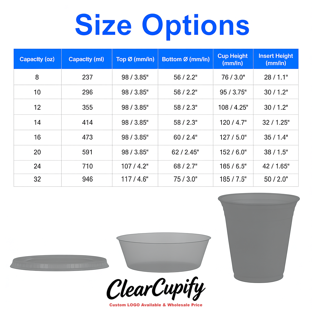 Greige 12 oz Disposable Plastic Parfait Cups with Insert & Flat lids 3.85 x 2.1 x 4 inches