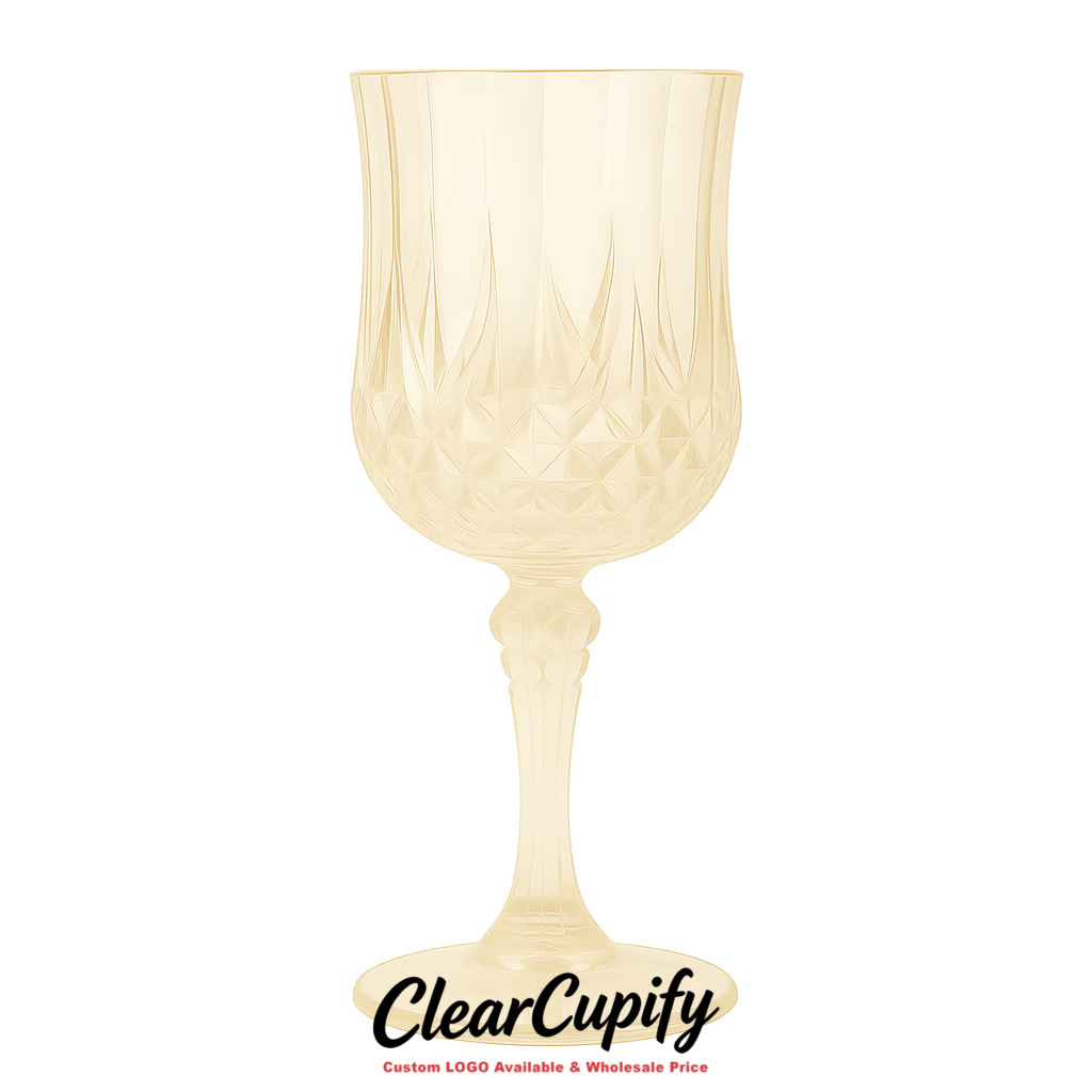 Ivory 7oz Acrylic Plastic Wine Goblets - 2.7 x 6.7 inches Party & Wedding Wine Glasses