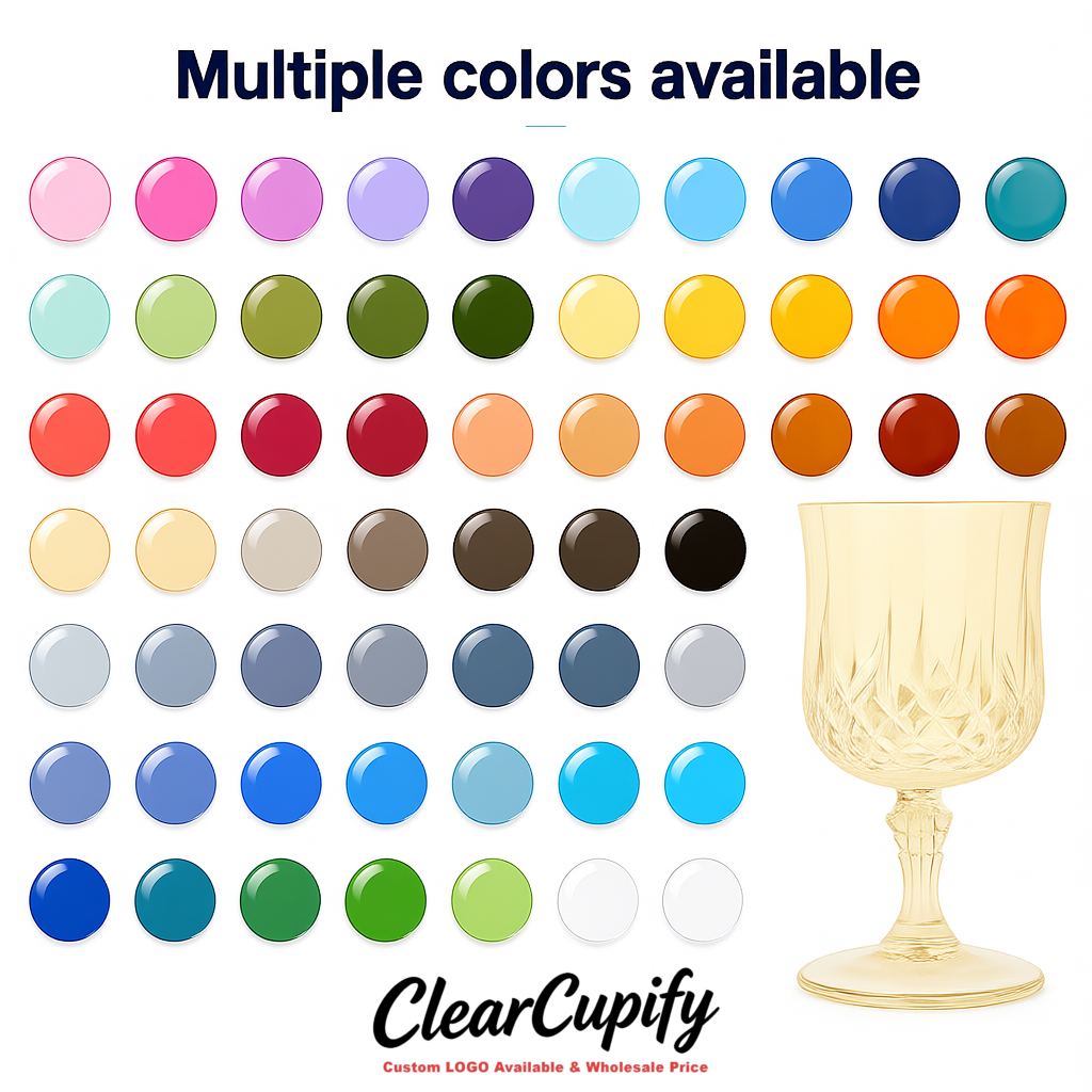 Ivory 7oz Acrylic Plastic Wine Goblets - 2.7 x 6.7 inches Party & Wedding Wine Glasses