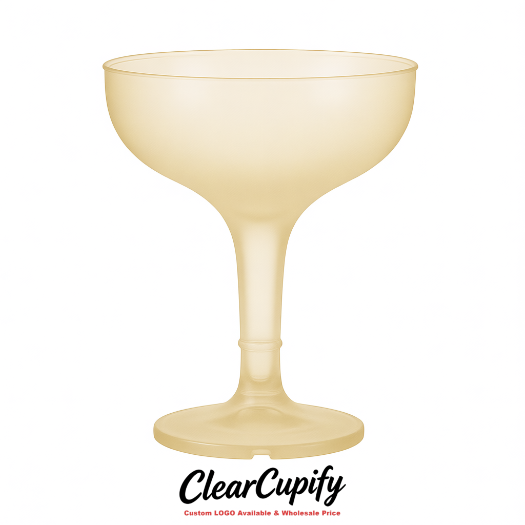 Ivory 5oz Stackable Plastic Martini Glasses 4.13x3.14 inches/10.5x8 cm  For Champagne Tower