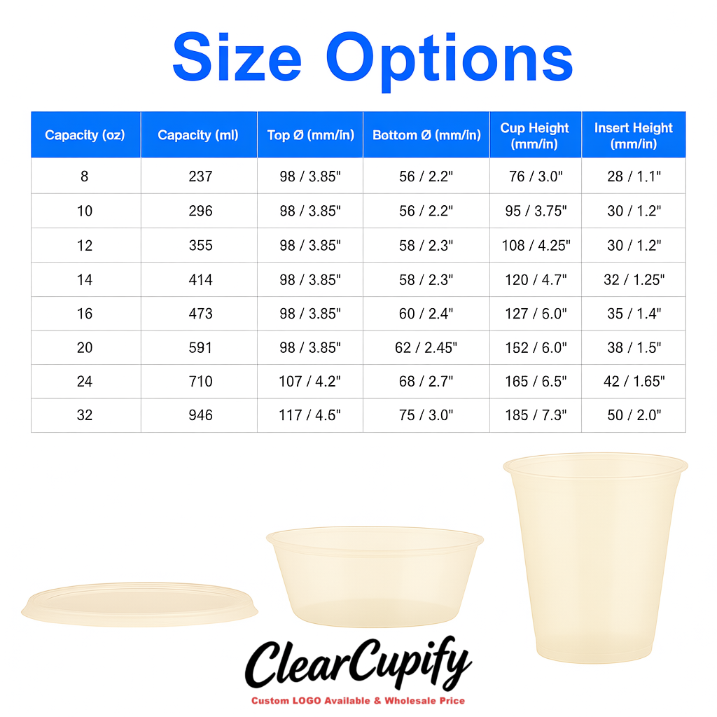 Ivory 12 oz Disposable Plastic Parfait Cups with Insert & Flat lids 3.85 x 2.1 x 4 inches