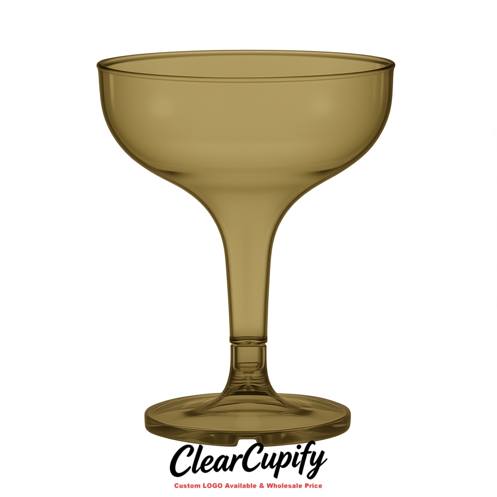 Khaki 5oz Stackable Plastic Martini Glasses 4.13x3.14 inches/10.5x8 cm For Champagne Tower