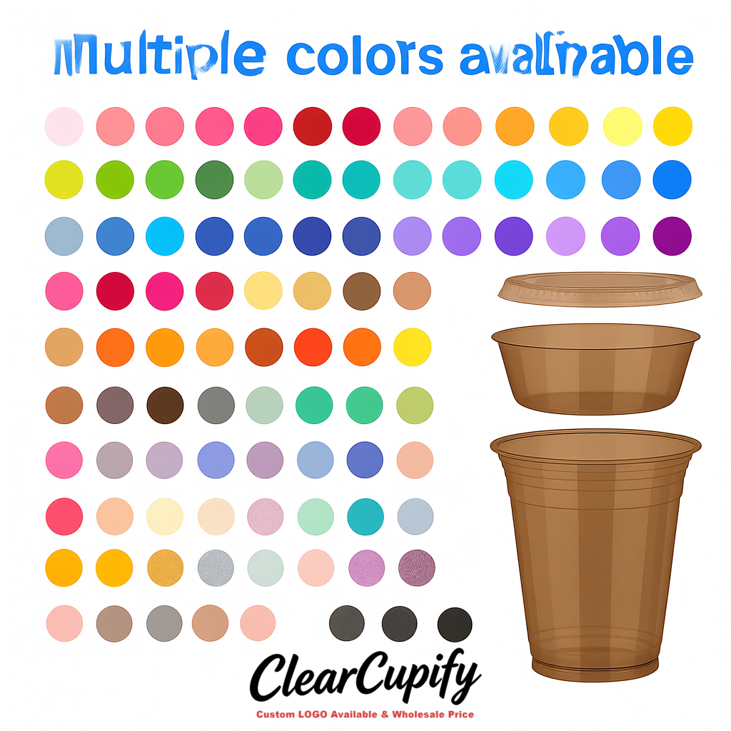 Kraft Brown 12 oz Disposable Plastic Parfait Cups with Insert & Flat lids 3.85 x 2.1 x 4 inches