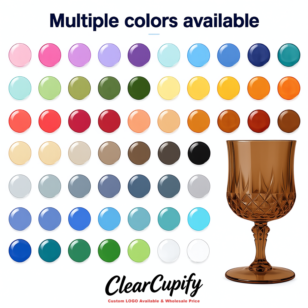 Kraft Brown 7oz Acrylic Plastic Wine Goblets - 2.7 x 6.7 inches Party & Wedding Wine Glasses