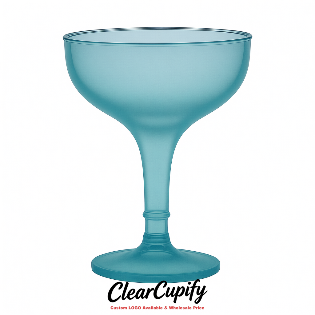 Lake Blue 5oz Stackable Plastic Martini Glasses 4.13x3.14 inches/10.5x8 cm For Champagne Tower