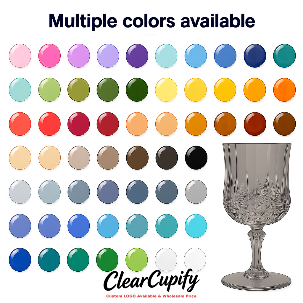 Light Slate Gray 7oz Acrylic Plastic Wine Goblets - 2.7 x 6.7 inches Party & Wedding Wine Glasses