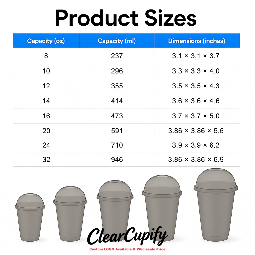 Light Slate Gray 16 oz Plastic Slushie Cups with Dome Lid & Detachable Spoon Straws for Milkshake, Boba, Smoothies, Iced Coffee