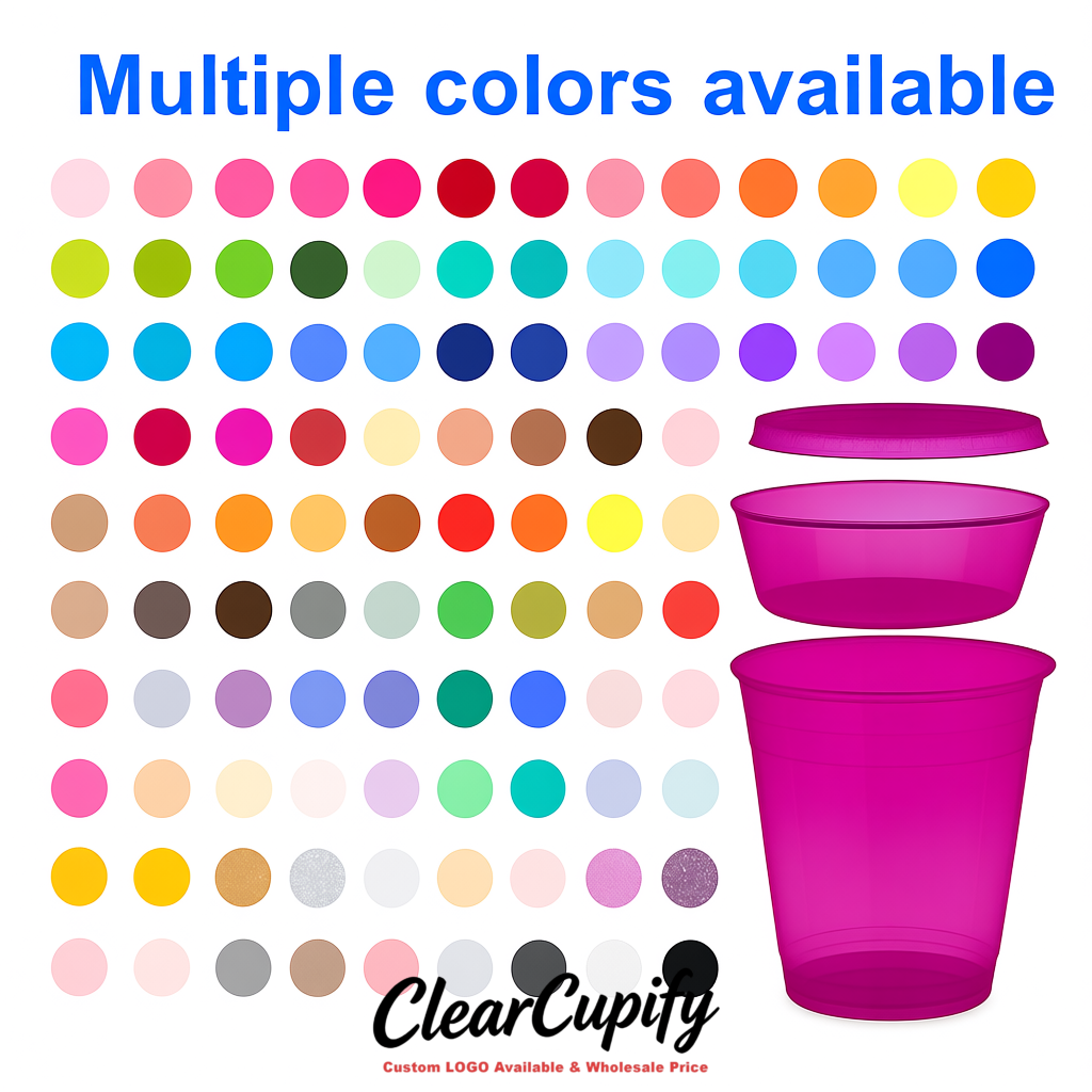 Magenta 12 oz Disposable Plastic Parfait Cups with Insert & Flat lids 3.85 x 2.1 x 4 inches