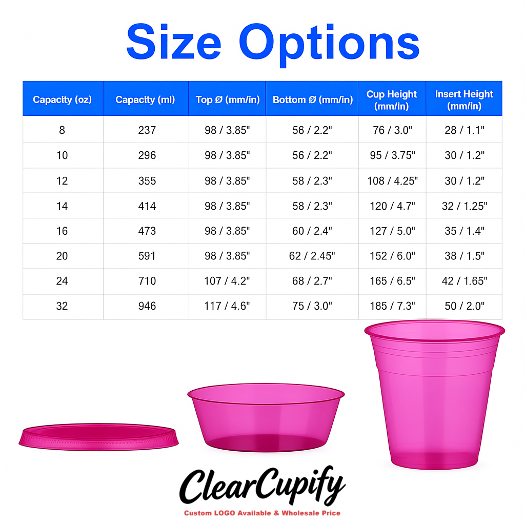 Magenta 12 oz Disposable Plastic Parfait Cups with Insert & Flat lids 3.85 x 2.1 x 4 inches