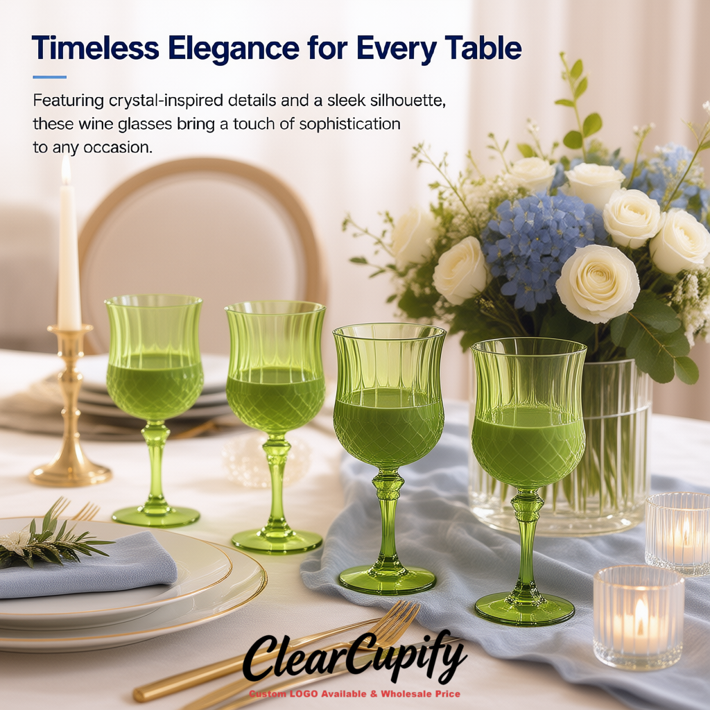 Matcha Green 7oz Acrylic Plastic Wine Goblets - 2.7 x 6.7 inches Party & Wedding Wine Glasses Matcha Green 7oz Acrylic Plastic Wine Goblets - 2.7 x 6.7 inches Party & Wedding Wine Glasses