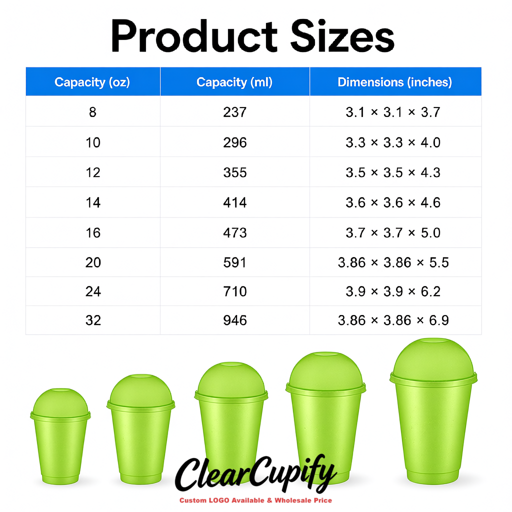 Matcha Green 16 oz Plastic Slushie Cups with Dome Lid & Detachable Spoon Straws for Milkshake, Boba, Smoothies, Iced Coffee