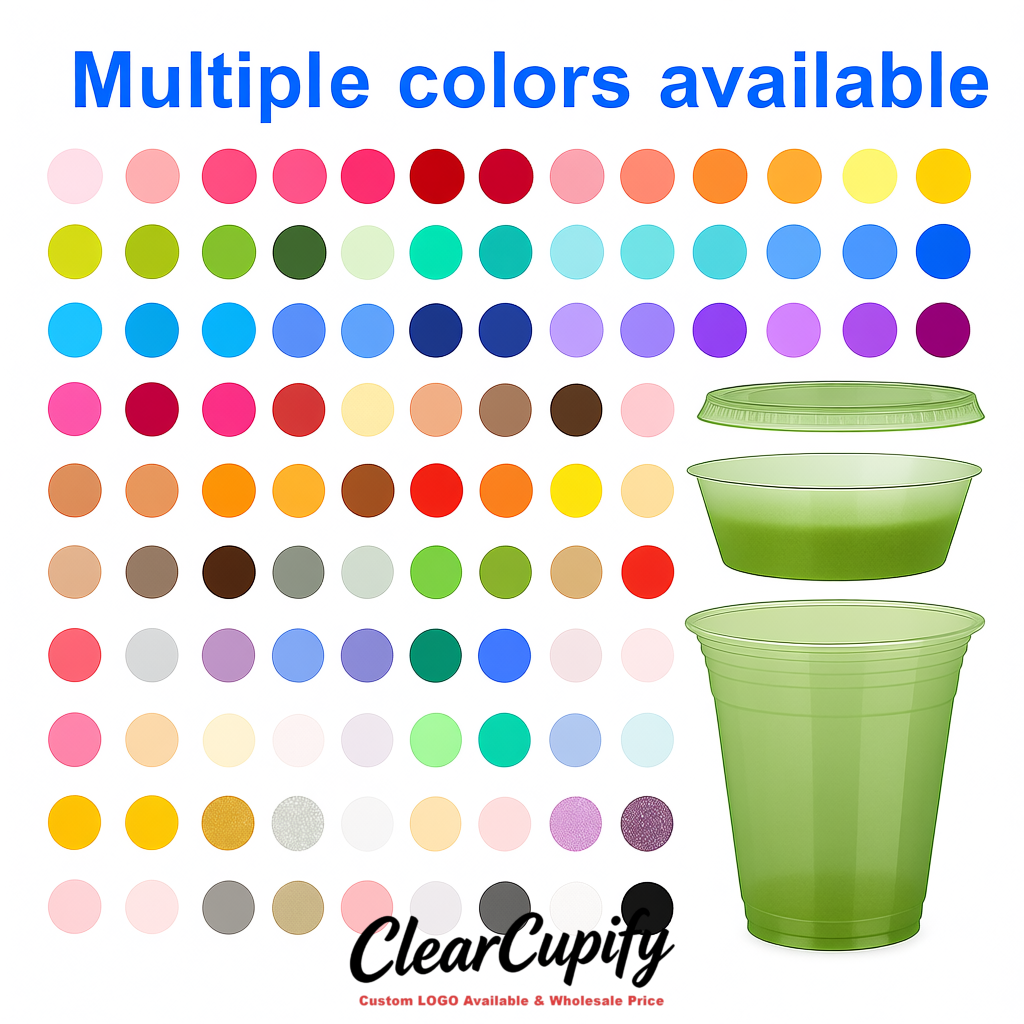 Matcha Green 12 oz Disposable Plastic Parfait Cups with Insert & Flat lids 3.85 x 2.1 x 4 inches