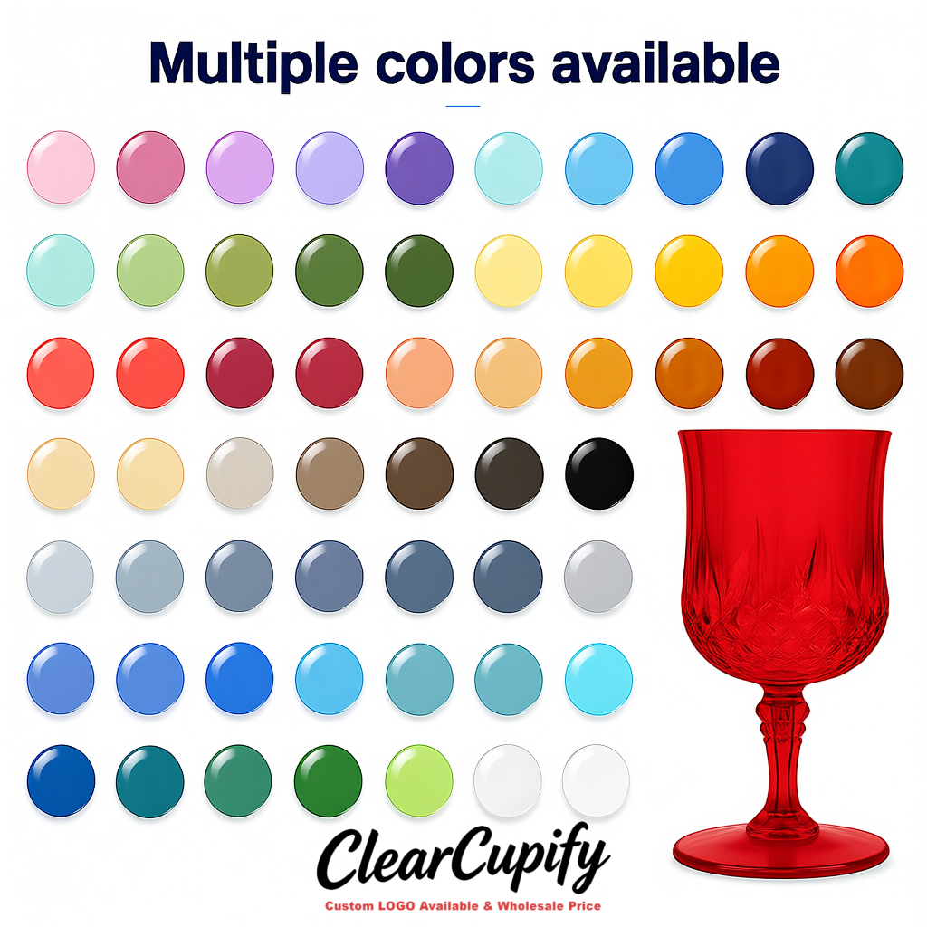 Matte Red 7oz Acrylic Plastic Wine Goblets - 2.7 x 6.7 inches Party & Wedding Wine Glasses