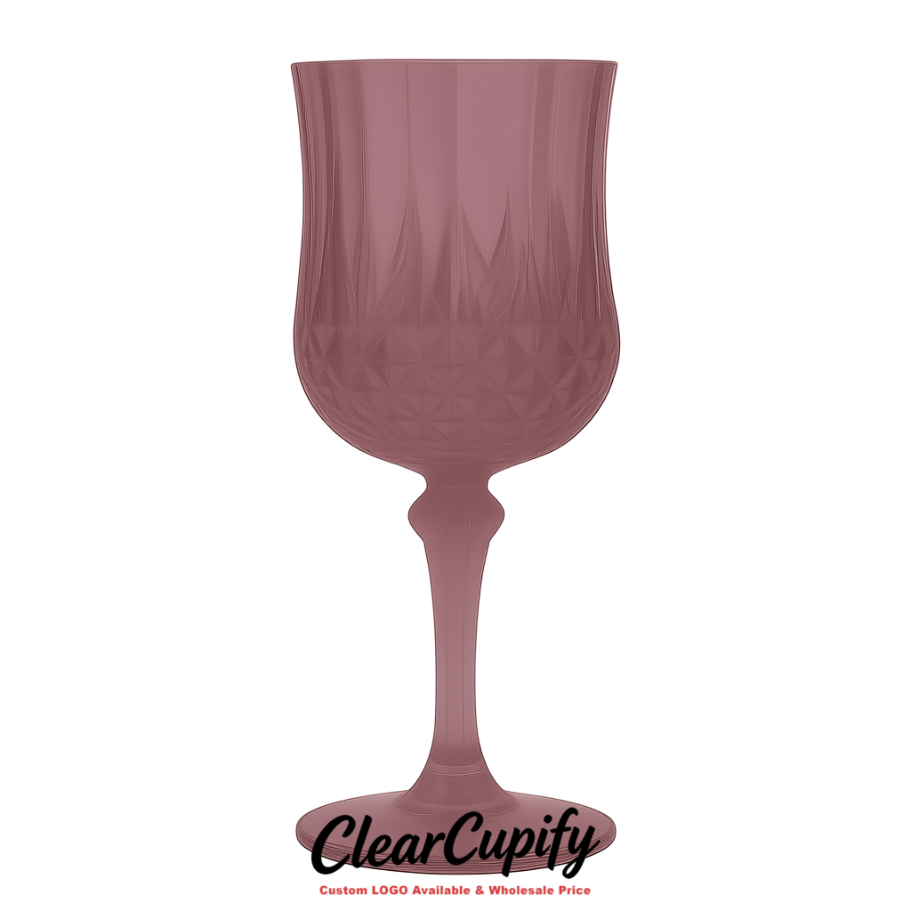 Mauve 7oz Acrylic Plastic Wine Goblets - 2.7 x 6.7 inches Party & Wedding Wine Glasses
