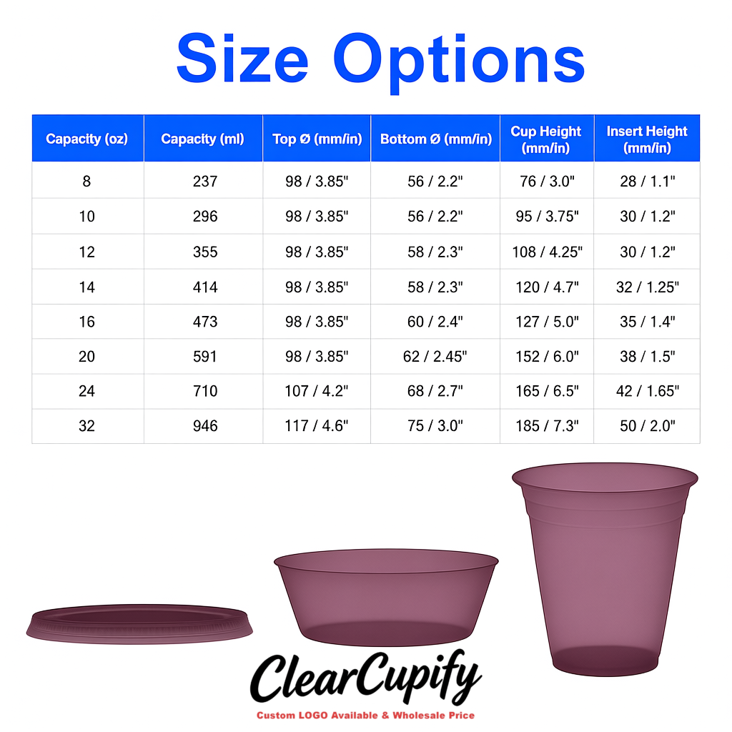 Mauve 12 oz Disposable Plastic Parfait Cups with Insert & Flat lids 3.85 x 2.1 x 4 inches