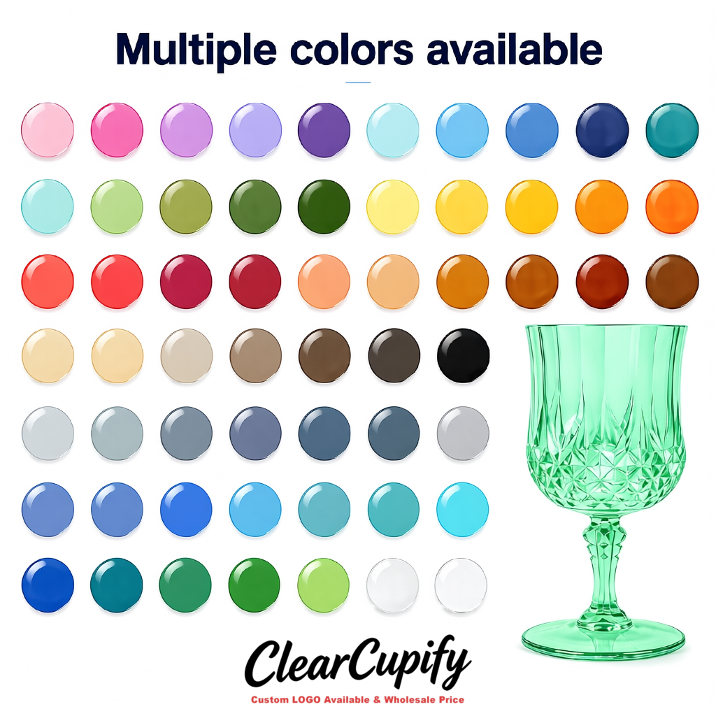 Mint Green 7oz Acrylic Plastic Wine Goblets - 2.7 x 6.7 inches Party & Wedding Wine Glasses