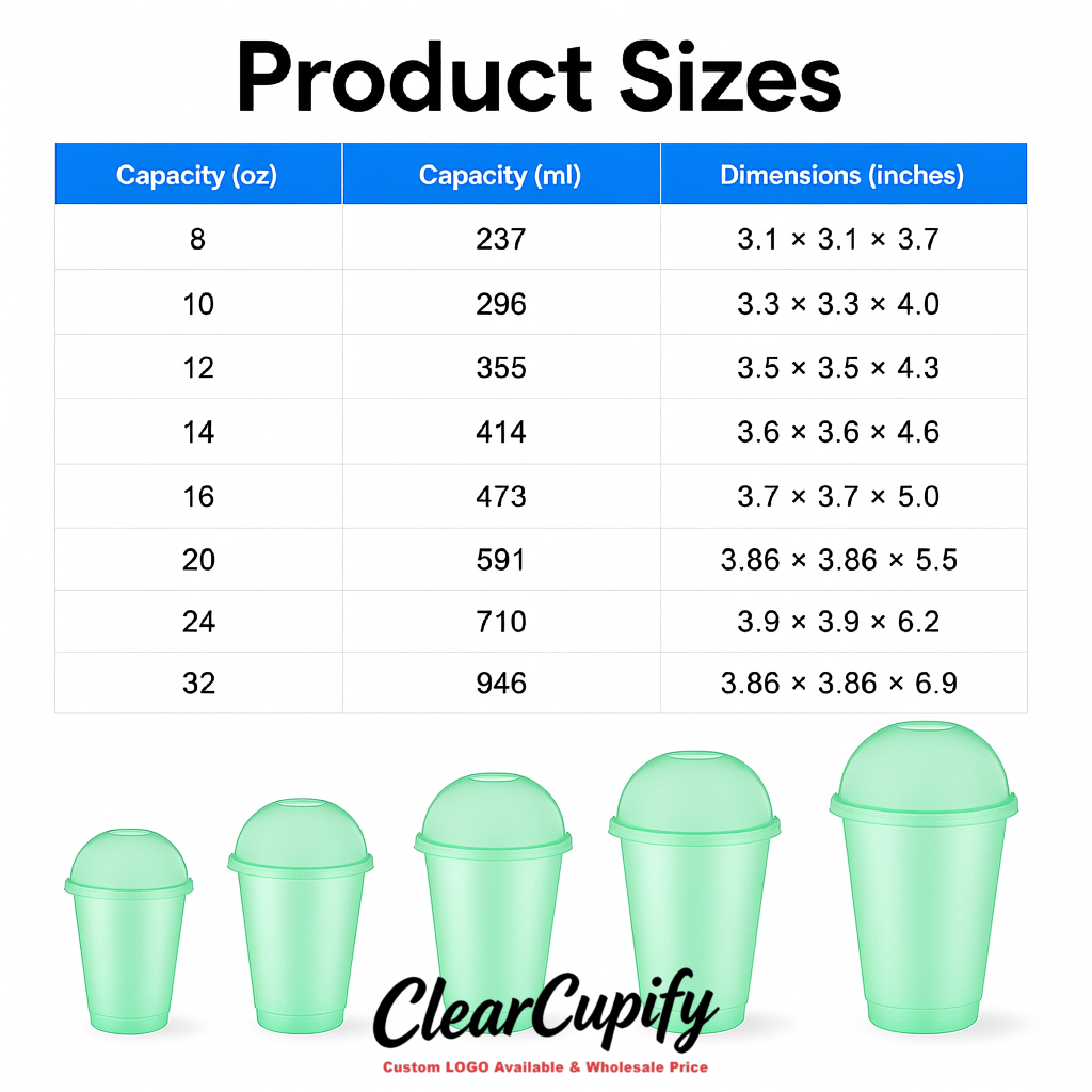 Mint Green 16 oz Plastic Slushie Cups with Dome Lid & Detachable Spoon Straws for Milkshake, Boba, Smoothies, Iced Coffee