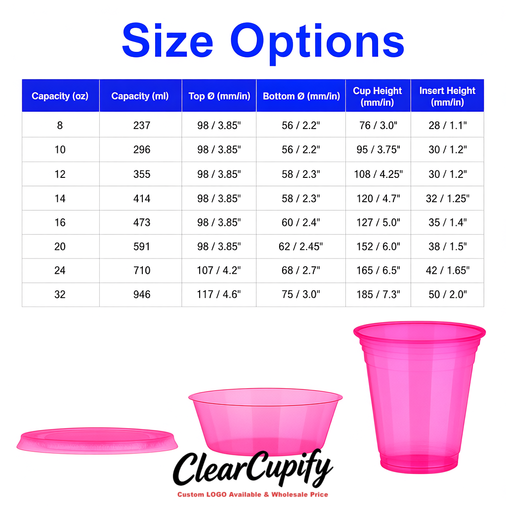 Neon Pink 12 oz Disposable Plastic Parfait Cups with Insert & Flat lids 3.85 x 2.1 x 4 inches