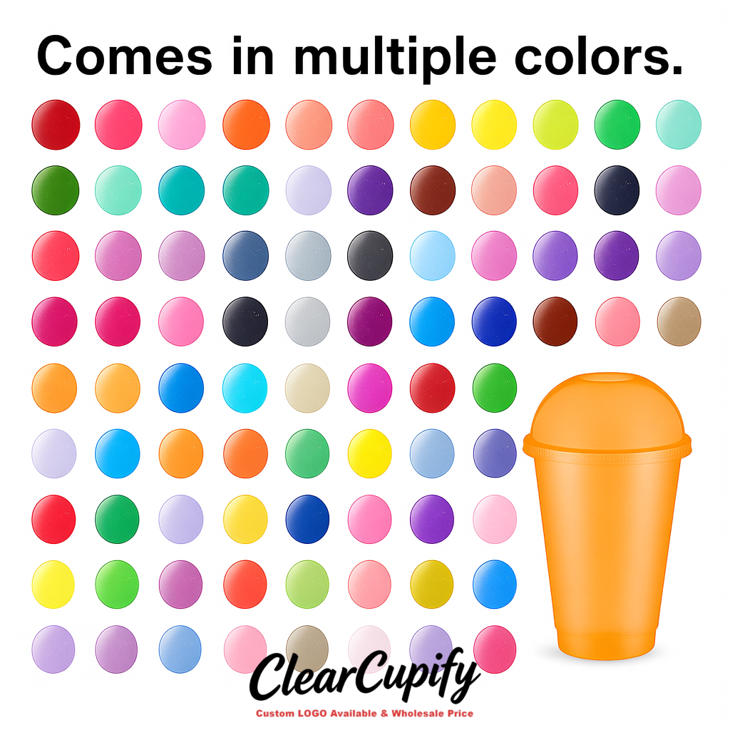 Orange 16 oz Plastic Slushie Cups with Dome Lid & Detachable Spoon Straws for Milkshake, Boba, Smoothies, Iced Coffee Orange 16 oz Plastic Slushie Cups with Dome Lid & Detachable Spoon Straws for Milkshake, Boba, Smoothies, Iced Coffee