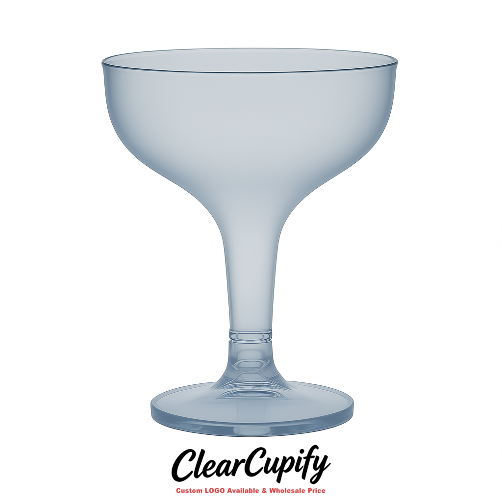 Periwinkle 5oz Stackable Plastic Martini Glasses 4.13x3.14 inches/10.5x8 cm For Champagne Tower