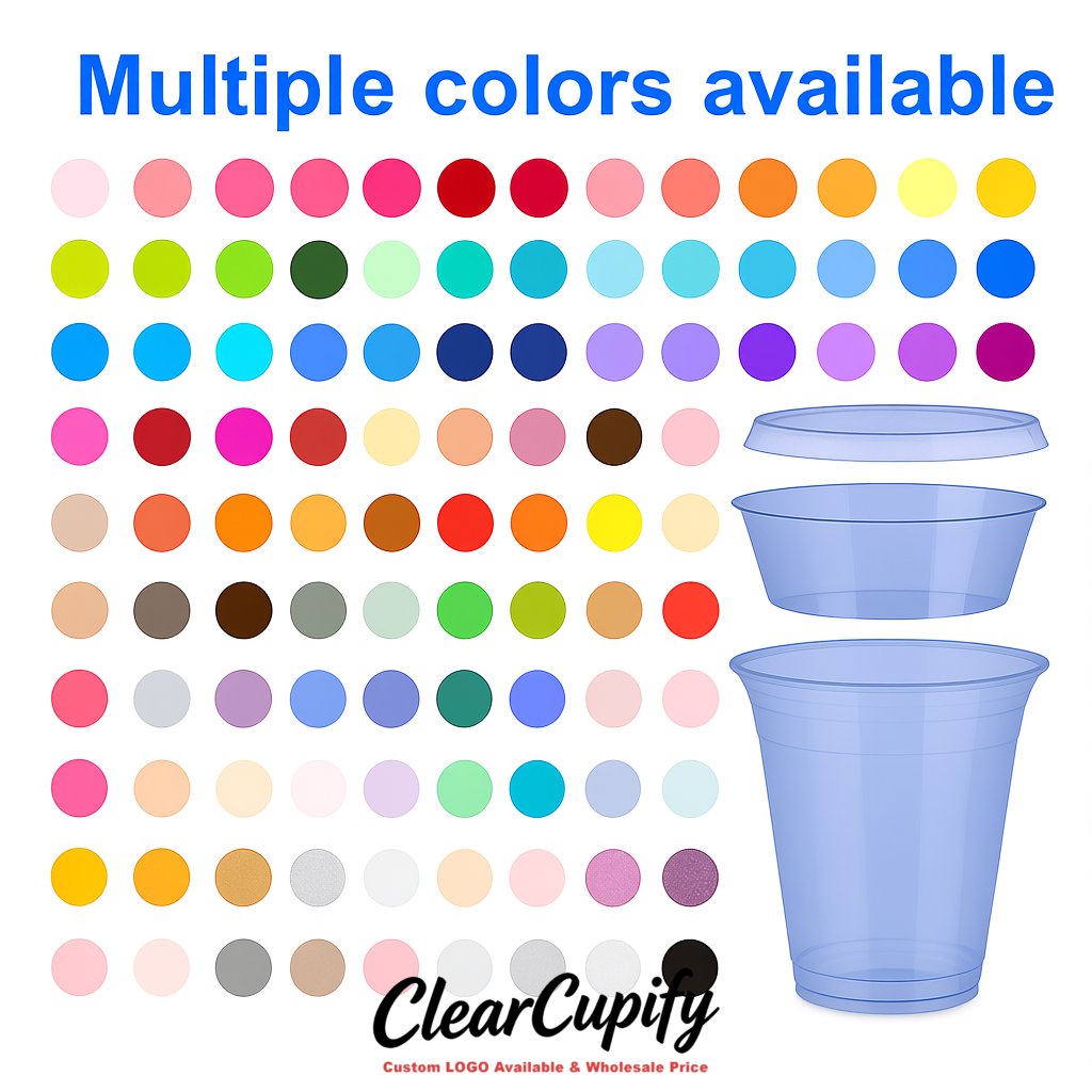 Periwinkle 12 oz Disposable Plastic Parfait Cups with Insert & Flat lids 3.85 x 2.1 x 4 inches
