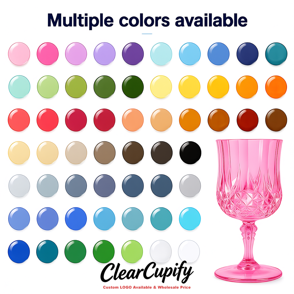 Pink 7oz Acrylic Plastic Wine Goblets - 2.7 x 6.7 inches Party & Wedding Wine Glasses