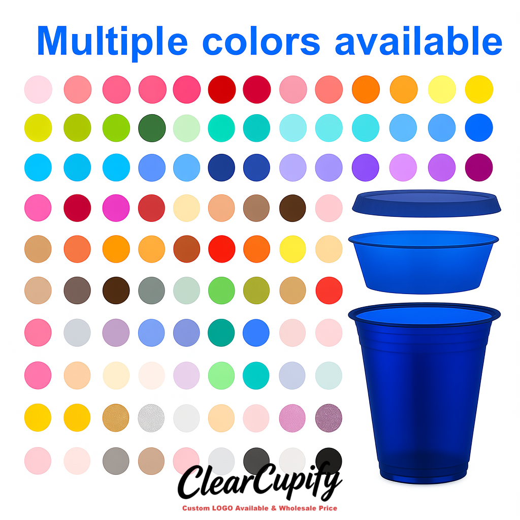 Prussian Blue 12 oz Disposable Plastic Parfait Cups with Insert & Flat lids 3.85 x 2.1 x 4 inches