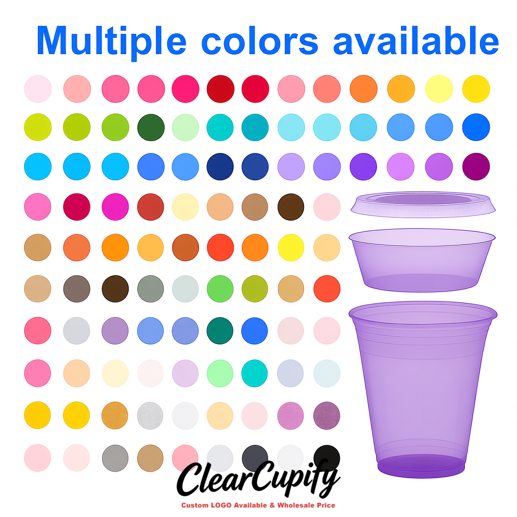 Purple 12 oz Disposable Plastic Parfait Cups with Insert & Flat lids 3.85 x 2.1 x 4 inches