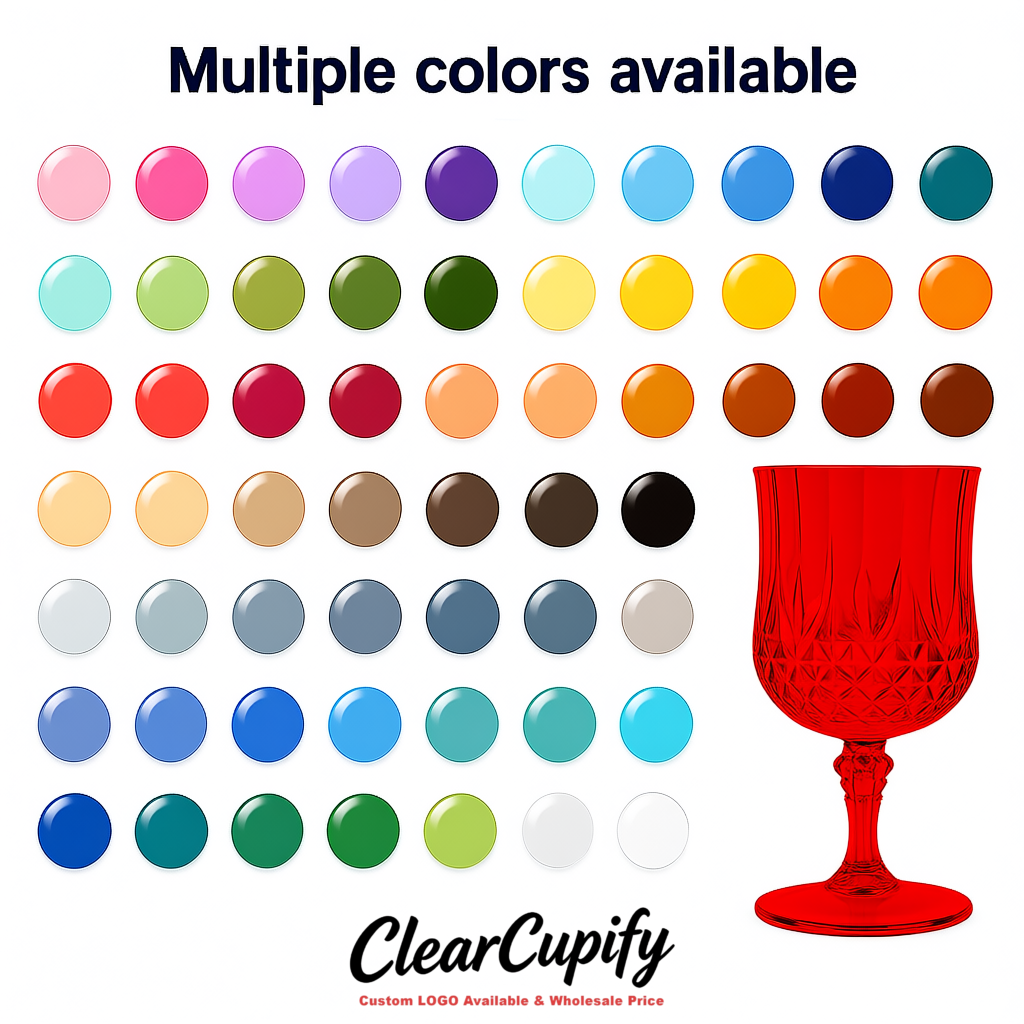 Red 7oz Acrylic Plastic Wine Goblets - 2.7 x 6.7 inches Party & Wedding Wine Glasses